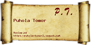Puhola Tomor névjegykártya